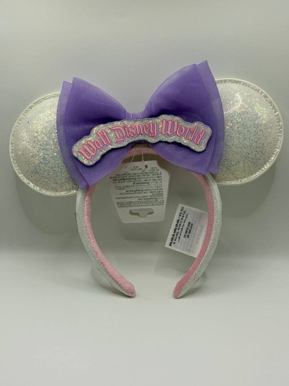Disney WDW White Sparkle Minnie Mouse Ears NWT ✨🎀